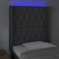 Preview: LED Kopfteil Dunkelgrau 83x16x118/128 cm Stoff