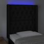 Preview: LED Kopfteil Schwarz 83x16x118/128 cm Stoff