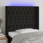 Preview: ARDEBO.de - LED Kopfteil Schwarz 93x16x118/128 cm Stoff