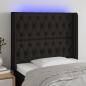 Preview: ARDEBO.de - LED Kopfteil Schwarz 103x16x118/128 cm Stoff