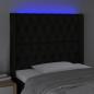 Preview: LED Kopfteil Schwarz 103x16x118/128 cm Stoff