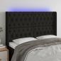 Preview: ARDEBO.de - LED Kopfteil Schwarz 163x16x118/128 cm Stoff