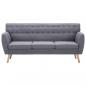 Preview: 3-Sitzer-Sofa Stoff 172x70x82 cm Hellgrau