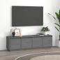 Preview: ARDEBO.de - TV-Schrank Grau 156x37x45 cm Massivholz Kiefer