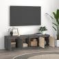 Preview: TV-Schrank Grau 156x37x45 cm Massivholz Kiefer