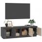 Preview: TV-Schrank Grau 156x37x45 cm Massivholz Kiefer