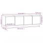 Preview: TV-Schrank Grau 156x37x45 cm Massivholz Kiefer