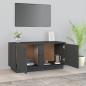 Preview: TV-Schrank Grau 80x35x40,5 cm Massivholz Kiefer