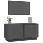 Preview: TV-Schrank Grau 80x35x40,5 cm Massivholz Kiefer