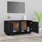 Preview: TV-Schrank Schwarz 80x35x40,5 cm Massivholz Kiefer