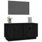 Preview: TV-Schrank Schwarz 80x35x40,5 cm Massivholz Kiefer