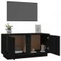 Preview: TV-Schrank Schwarz 80x35x40,5 cm Massivholz Kiefer