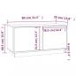 Preview: TV-Schrank Schwarz 80x35x40,5 cm Massivholz Kiefer