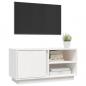 Preview: TV-Schrank Weiß 80x35x40,5 cm Massivholz Kiefer