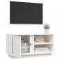 Preview: TV-Schrank Weiß 80x35x40,5 cm Massivholz Kiefer