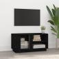 Preview: TV-Schrank Schwarz 80x35x40,5 cm Massivholz Kiefer