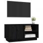 Preview: TV-Schrank Schwarz 80x35x40,5 cm Massivholz Kiefer