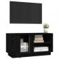 Preview: TV-Schrank Schwarz 80x35x40,5 cm Massivholz Kiefer