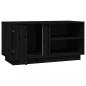 Preview: TV-Schrank Schwarz 80x35x40,5 cm Massivholz Kiefer