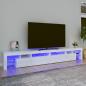 Preview: ARDEBO.de - TV-Schrank mit LED-Leuchten Hochglanz-Weiß 260x36,5x40 cm