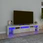 Preview: ARDEBO.de - TV-Schrank mit LED-Leuchten Betongrau 200x36,5x40 cm