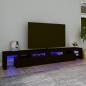 Preview: ARDEBO.de - TV-Schrank mit LED-Leuchten Schwarz 260x36,5x40 cm