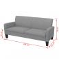 Preview: Sofa 3-Sitzer 180x65x76 cm Hellgrau