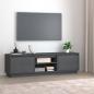 Preview: ARDEBO.de - TV-Schrank Grau 140x35x40 cm Massivholz Kiefer