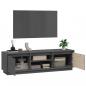 Preview: TV-Schrank Grau 140x35x40 cm Massivholz Kiefer