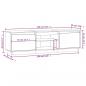 Preview: TV-Schrank Grau 140x35x40 cm Massivholz Kiefer