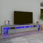 Preview: ARDEBO.de - TV-Schrank mit LED-Leuchten Grau Sonoma 260x36,5x40 cm