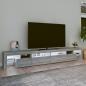 Preview: TV-Schrank mit LED-Leuchten Grau Sonoma 260x36,5x40 cm