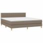 Preview: Boxspringbett mit Matratze & LED Taupe 160x200 cm Stoff