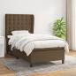 Preview: ARDEBO.de - Boxspringbett mit Matratze Dunkelbraun 90x200 cm Stoff