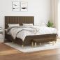 Preview: ARDEBO.de - Boxspringbett mit Matratze Dunkelbraun 180x200 cm Stoff