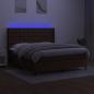 Preview: Boxspringbett mit Matratze & LED Dunkelbraun 180x200 cm Stoff