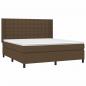 Preview: Boxspringbett mit Matratze & LED Dunkelbraun 180x200 cm Stoff