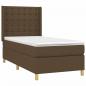 Preview: Boxspringbett mit Matratze & LED Dunkelbraun 90x200 cm Stoff