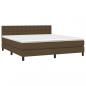 Preview: Boxspringbett mit Matratze Dunkelbraun 180x200 cm Stoff