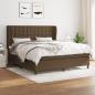 Preview: ARDEBO.de - Boxspringbett mit Matratze Dunkelbraun 180x200 cm Stoff