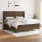 Preview: ARDEBO.de - Boxspringbett mit Matratze Dunkelbraun 180x200 cm Stoff