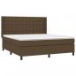 Preview: Boxspringbett mit Matratze Dunkelbraun 180x200 cm Stoff