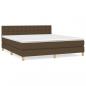 Preview: Boxspringbett mit Matratze Dunkelbraun 180x200 cm Stoff