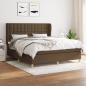 Preview: ARDEBO.de - Boxspringbett mit Matratze Dunkelbraun 180x200 cm Stoff