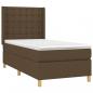 Preview: Boxspringbett mit Matratze Dunkelbraun 90x200 cm Stoff