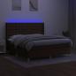 Preview: Boxspringbett mit Matratze & LED Dunkelbraun 180x200 cm Stoff