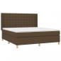 Preview: Boxspringbett mit Matratze & LED Dunkelbraun 180x200 cm Stoff