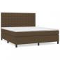 Preview: Boxspringbett mit Matratze Dunkelbraun 180x200 cm Stoff