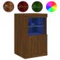 Preview: Beistellschrank mit LED-Leuchten Braun Eiche Holzwerkstoff