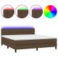 Preview: Boxspringbett mit Matratze & LED Dunkelbraun 180x200 cm Stoff